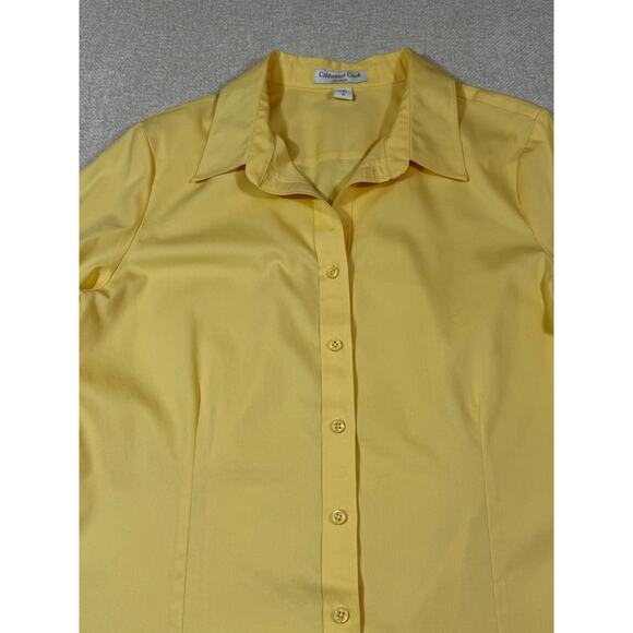 Coldwater Creek Womens Large Yellow No Iron 3/4 Sleeve Button Front Blouse Top - Picture 8 of 8